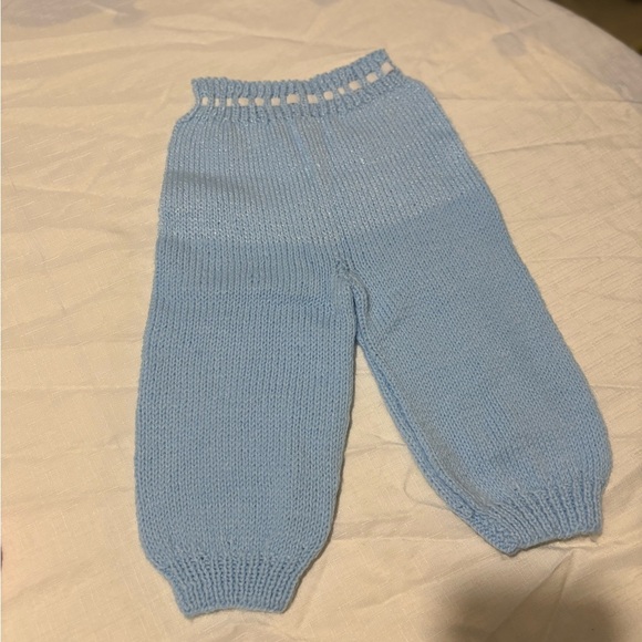 Vintage Hand-Knit Baby Blue Pants - Picture 2 of 5
